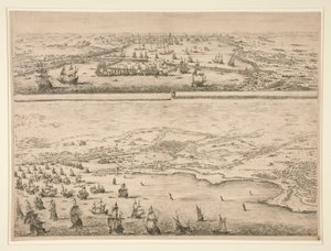 Plano do cerco de La Rochelle, em 1628 de Stefano della Bella