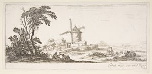 Ilustração 10: família em primeiro plano, várias figuras e cavalos em meio, a ..., ca. 1641 de Stefano della Bella