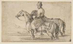 Tratador polaco a dar banho a cavalos de Stefano della Bella