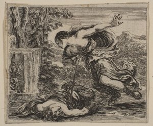 Pyramus e Thisbe, de Game of Mythology Jeu de la Mythologie, 1644. de Stefano della Bella