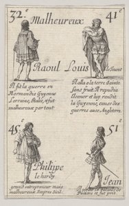 Raoul ... Louis le Jeune ..., do Jogo dos Reis da França Jeu des Rois de France, 1644. de Stefano della Bella