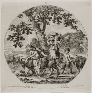Caminhada em família sátiro de Stefano della Bella