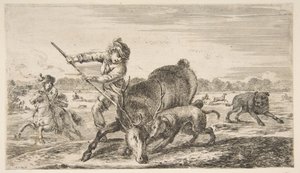 Veado na baía, de Animal hunts Hunts for Different Animals, ca. 1654 de Stefano della Bella