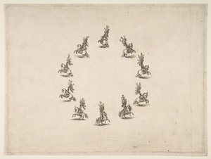 Dez Cavaliers que formam um círculo, 1652. de Stefano della Bella