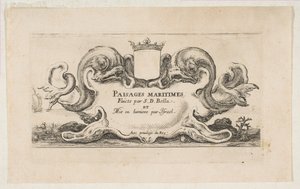 Página de título: Paisagens marítimas, ca. 1644 de Stefano della Bella