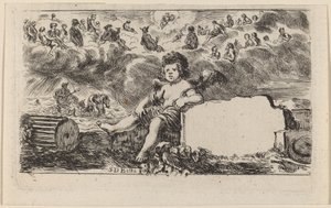 Página de título para "Jogo de mitologia" de Stefano della Bella