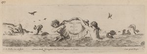 Página de rosto para ornamentos de frisos e Fogliani, provavelmente 1648. de Stefano della Bella