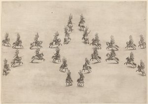 Vinte e quatro Cavaliers em um Oval de Stefano della Bella