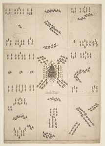 Várias figuras de balé de cavalo, 1652. de Stefano della Bella
