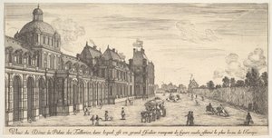 Vista da cúpula do Palácio das Tuilleries, a partir de Várias vistas de notável pl ..., 1649-51. de Stefano della Bella