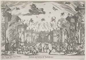 Vijfde scène: de hel Quinta cena do Inferno (título no objeto) Liberetto ter ere van de bruiloft van Ferdinando II de