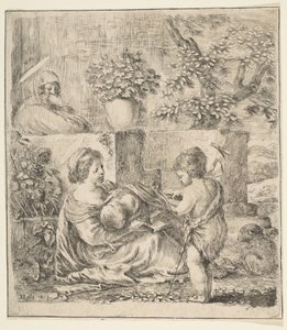 Virgem e Criança com São João Batista e Santa Isabel, ca. 1641 de Stefano della Bella
