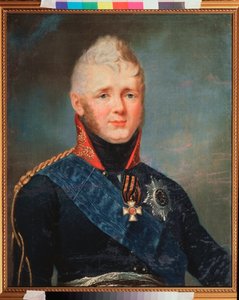Retrato do imperador Alexandre I, czar da Rússia (1777-1825). Pintura de Stepan Semyonovich Shchukin (Schchukin) (1762-1828), óleo sobre tela, após 1805. Arte russa do século XIX. Museu Estadual V. Tropinin, Moscou.