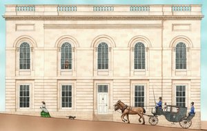 Armagh Robinson Library, Armagh, N. Irlanda: exterior em 1852, 2001 (tinta e aguarela) de Stephen Conlin