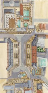 Fontes de Bath, c.2004-2023 (tinta e aguarela) de Stephen Conlin