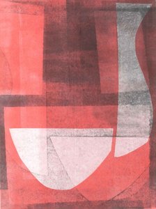 Taça e jarro, 2015 (monoprinta sobre papel) de Stephen Dow