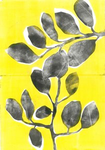 Jardim de verão IV, 2015 (mono-impressão sobre papel) de Stephen Dow