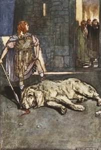 Cuchalain mata o Cão de Culain, ilustração de 