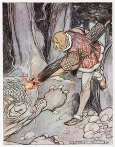 Ilustração para Siegfried the Dragon-Slayer (cor litho)