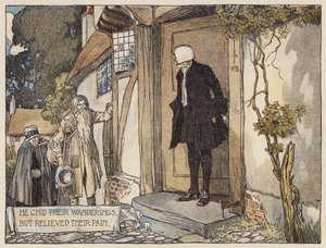 Ilustração para The Deserted Village de Oliver Goldsmith (litografia a cores) de Stephen Reid