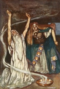 Rainha Maeve e o Druida, ilustração de 