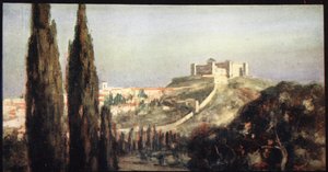 Spoletto, o local de nascimento de São Bento, ilustração de 