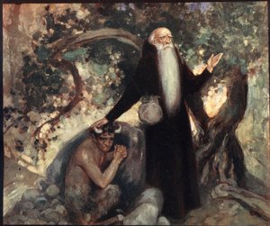 Santo António e o Satyr, ilustração de 
