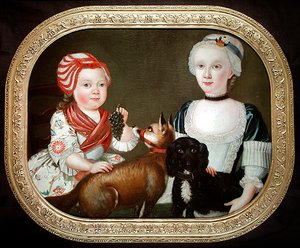 Retrato de duas jovens raparigas (óleo sobre tela)