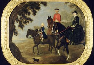 Sir George Hampton e Família, c.1738 (óleo sobre painel)