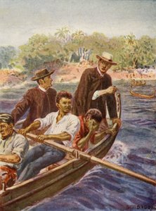 Ilustração da vida do bispo Patteson (litografia a cores)