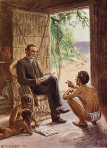 Ilustração da vida do bispo Patteson (litografia a cores)