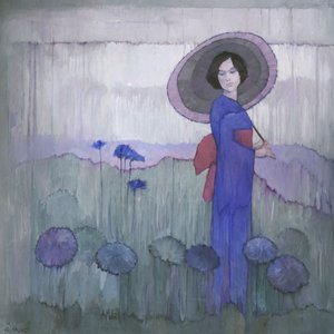 Quimono Azul no Campo de Lótus