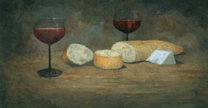 Vinho tinto e queijo de Steve Mitchell