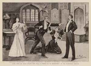 Cena da peça "A Woman of No Importance", de Oscar Wilde (gravura) de Stewart Browne