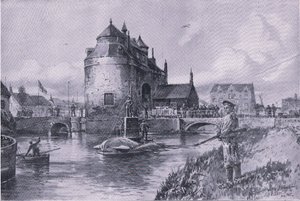 Um porto seguro em Bruge, de The Illustrated History of the World War 1914-1915 pub. por Union Berlagsefellfchaft