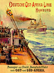 Cartaz publicitário da Linha Alemã da África Oriental, Hamburgo, 1904