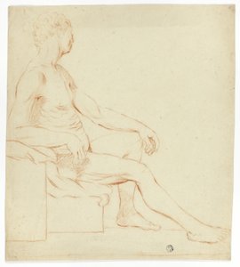 Nu masculino académico sentado de Style of Jacques Louis David