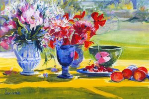 Flores de verão na mesa de jardim, 1993