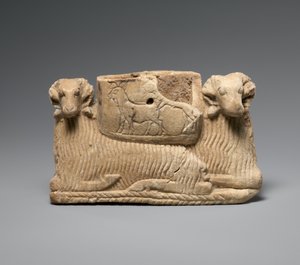 Embarcação sustentada por dois aríetes, c. 2600–2500 aC (gesso alabastro) de Sumerian Sumerian