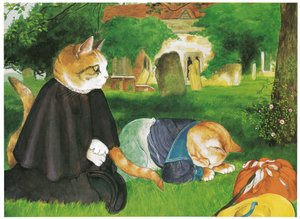 Ilustração de Pre-Raphaelite Cats (pub. 1999) de Susan Herbert