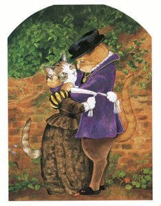 Ilustração de Pre-Raphaelite Cats (pub. 1999) de Susan Herbert