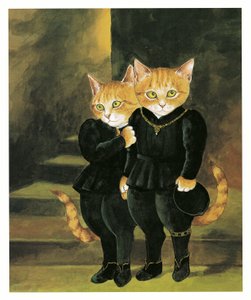 Ilustração de Pre-Raphaelite Cats (pub. 1999) de Susan Herbert