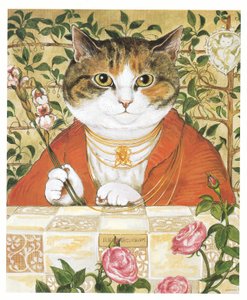 Ilustração de Pre-Raphaelite Cats (pub. 1999) de Susan Herbert