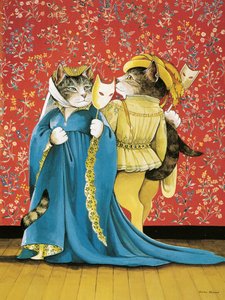 Ilustração de Shakespeare Cats: Livro de cartazes (pub. 2016) de Susan Herbert