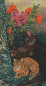 Bouquet e gato de Suzanne Valadon