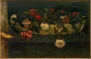 Natureza morta com flores em casca
