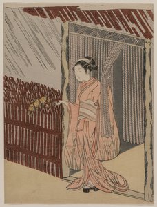 Uma Garota Vestida de Rosa, 1766. de Suzuki Harunobu