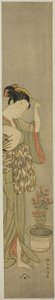 Beleza ajustando seu grampo de cabelo de Suzuki Harunobu