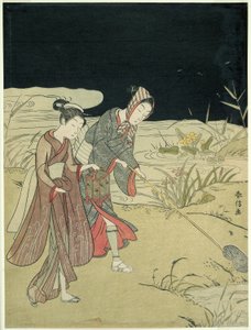 Pegando vaga-lumes de Suzuki Harunobu