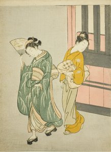 Clearing Breeze from a Fan (Ogi no seiran), da série "Eight Views of the Parlor (Zashiki hakkei)" de Suzuki Harunobu